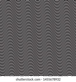 Wavy, curves lines. Optical art background. Wave design black and white. Digital image with a psychedelic stripes. Vector illustration