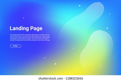 Wavy and curvy background. Trendy gradient shapes composition. Eps10 vector.