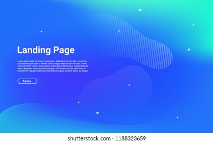 Wavy and curvy background. Trendy gradient shapes composition. Eps10 vector.