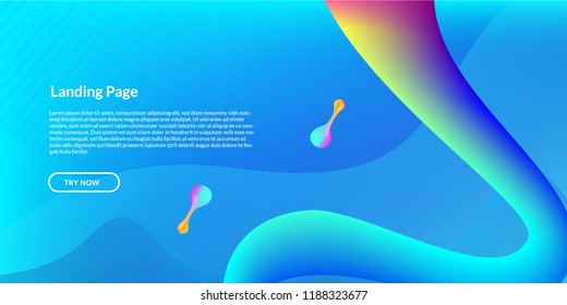 Wavy and curvy background. Trendy gradient shapes composition. Eps10 vector.