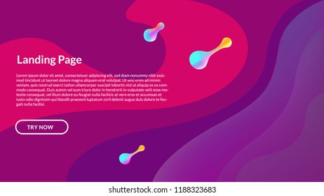 Wavy and curvy background. Trendy gradient shapes composition. Eps10 vector.