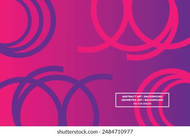 Wavy Curvy Circular and Circle Shapes and Designs Purple and Red Colors with Gradient Backdrop Modern Abstract Background Geometric Background