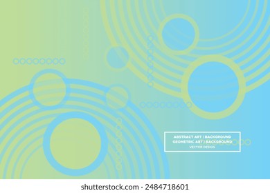 Wavy Curvy Circular and Circle Shapes and Designs Green and Blue Colors with Gradient Backdrop Modern Abstract Background Geometric Background