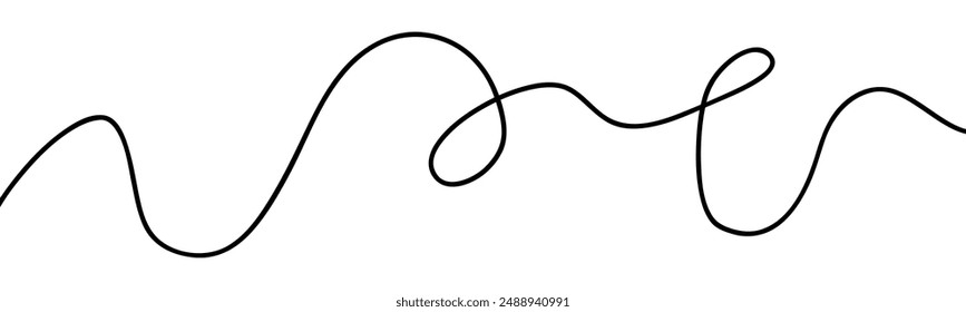 Wavy curvy line with squiggles design