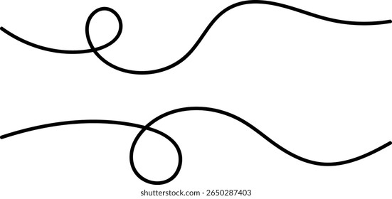 Wavy curvy squiggles line.  curved and straight trace path. Technology abstract wavy curve