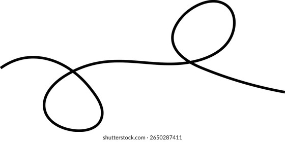 Wavy curvy squiggles line.  curved and straight trace path. Technology abstract wavy curve
