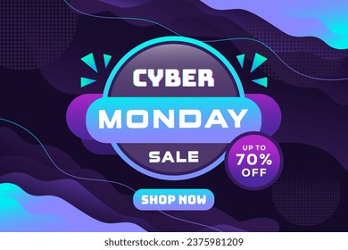 wavy cyber monday background illustration vector design