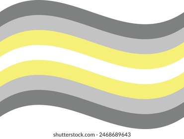 Wavy Demigender Pride Flag Isolated in White