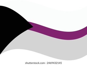 Bandera ondulada del orgullo demisexual aislada en blanco