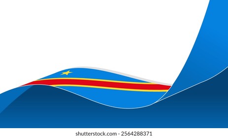 wavy democratic republic of congo flag vector background with copy space for text. suitable for national day banner