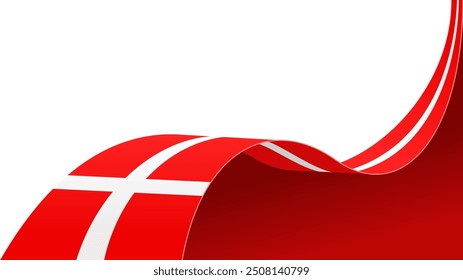 wavy denmark flag vector background with copy space for text. denmark national day