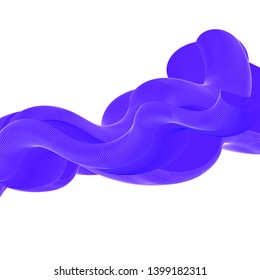 Wavy design blue element. Decor for brochure, banner, flyer. Fluid, color wave, curve blend line. Vector illustration