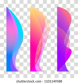 Wavy design element. Decor for brochure, banner, flyer. Fluid, color wave, curve line. Vector illustration