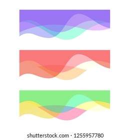 Wavy design element. Decor for brochure, banner, flyer. Fluid, color wave, curve line. Vector illustration