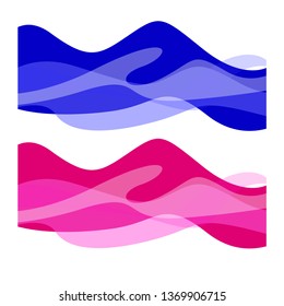 Wavy design element. Decor for brochure, banner, flyer. Fluid, color wave, curve line. Vector illustration
