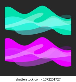 Wavy design element. Decor for brochure, banner, flyer. Fluid, color wave, curve line. Vector illustration