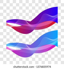 Wavy design element. Decor for brochure, banner, flyer. Fluid, color wave, curve line. Vector illustration