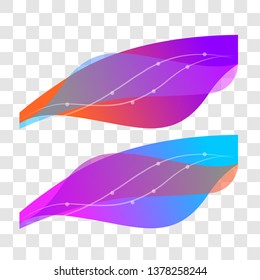 Wavy design element. Decor for brochure, banner, flyer. Fluid, color wave, curve line. Vector illustration