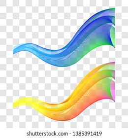 Wavy design element. Decor for brochure, banner, flyer. Fluid, color wave, curve blend line. Vector illustration