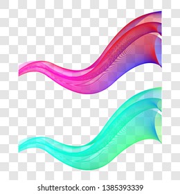 Wavy design element. Decor for brochure, banner, flyer. Fluid, color wave, curve blend line. Vector illustration