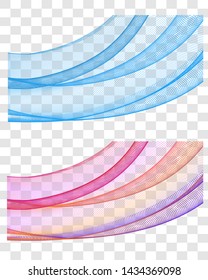 Wavy design element. Decor for brochure, banner, flyer. Fluid, color wave, curve line. Vector illustration
