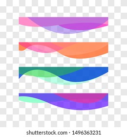 Wavy design element. Decor for brochure, banner, flyer. Fluid, color wave, curve line. Vector illustration