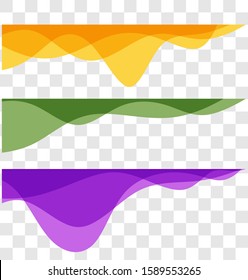 	
Wavy design element. Decor for brochure, banner, flyer, color wave, curve line. Vector 