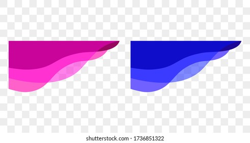 Wavy design element. Decor for brochure, banner, flyer. Fluid, color wave, curve line. Vector illustration