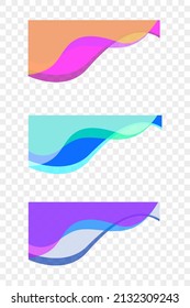 Wavy design element. Decor for brochure, banner, flyer. Fluid, color wave, curve line. Vector illustration