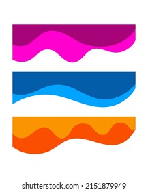Elemento de diseño ondulado. Decoración para folleto, pancarta, volante. Fluido, onda de color, línea de curva. Ilustración del vector
