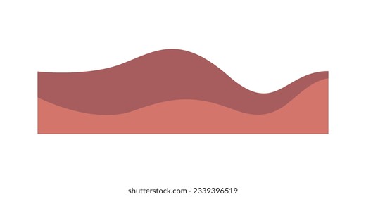 Elemento de diseño ondulado. Decoración para folletos, pancartas y volantes. Fluido, onda de color, línea suave de curva. Vector. Elementos de borde de onda triple