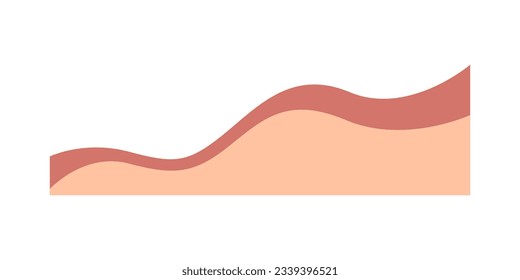 Elemento de diseño ondulado. Decoración para folletos, pancartas y volantes. Fluido, onda de color, línea suave de curva. Vector. Elementos de borde de onda triple