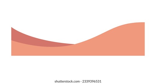 Wavy design element. Decor for brochure, banner, and flyer. Fluid, color wave, curve smooth line. Vector. Triple Wave Border Elements
