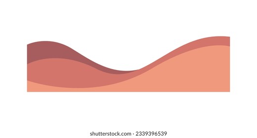 Wavy design element. Decor for brochure, banner, and flyer. Fluid, color wave, curve smooth line. Vector. Triple Wave Border Elements