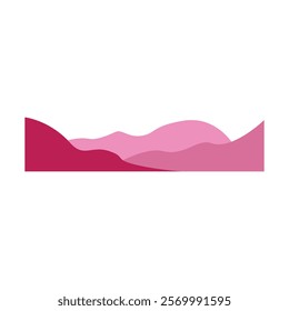 Wavy design element. Decor for brochure, banner, and flyer. Fluid, color wave, curve smooth line. Vector. Triple Wave Border Elements