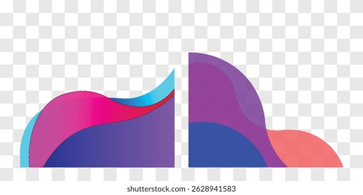 Wavy design element. Decor for brochure, banner, flyer. Fluid, color wave, curve line. Vector illustration	