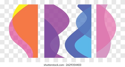 Elemento de diseño ondulado. Decoración para folleto, Anuncio, volante. Líquido, onda de color, línea de curva. Ilustración vectorial