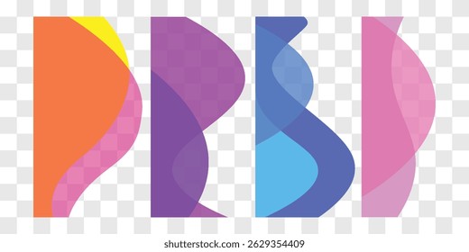 Wavy design element. Decor for brochure, banner, flyer. Fluid, color wave, curve line. Vector illustration