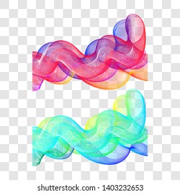 Wavy design element set. Template for brochure, banner, flyer. Fluid, color wave, curve blend line. Vector illustration