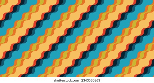 Wavy and diagonal lines that follow one after the other. Vector striped pattern for seamless surfaces.