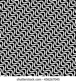 Wavy diagonal parallel lines. seamless, repeatable monochrome pattern. Vector