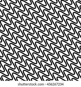 Wavy diagonal parallel lines. seamless, repeatable monochrome pattern. Vector