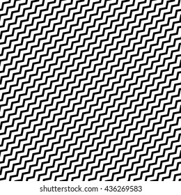 Wavy diagonal parallel lines. seamless, repeatable monochrome pattern. Vector