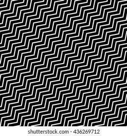 Wavy diagonal parallel lines. seamless, repeatable monochrome pattern. Vector