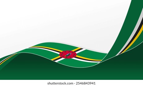 fundo de vetor de bandeira dominica ondulada com espaço de cópia para texto. dominica national day