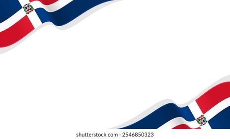 wavy dominican republic flag vector background with copy space for text.  national day