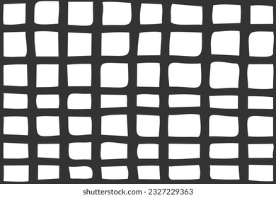 Wavy doodle seamless pattern. Bold ink lines ornament. Hand drawn black rough brush cell drawing. Smears scribbles grunge style wrapping paper. Vintage textiles fabric 1960 s Vector illustrations.