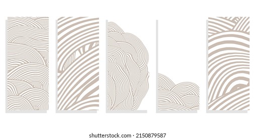 wavy doodle vector template background set    
 