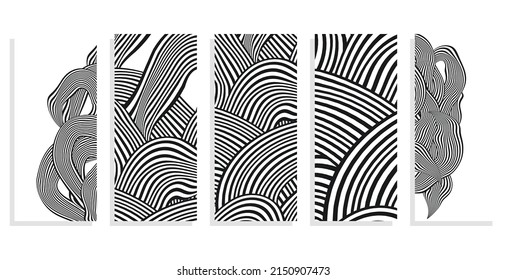 wavy doodle vector template background set    
 