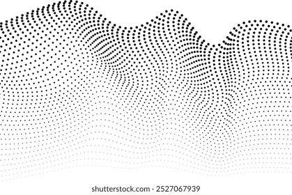 Wavy dot and halftone pattern flow texture background for T-shirt and banner. Technology Background.